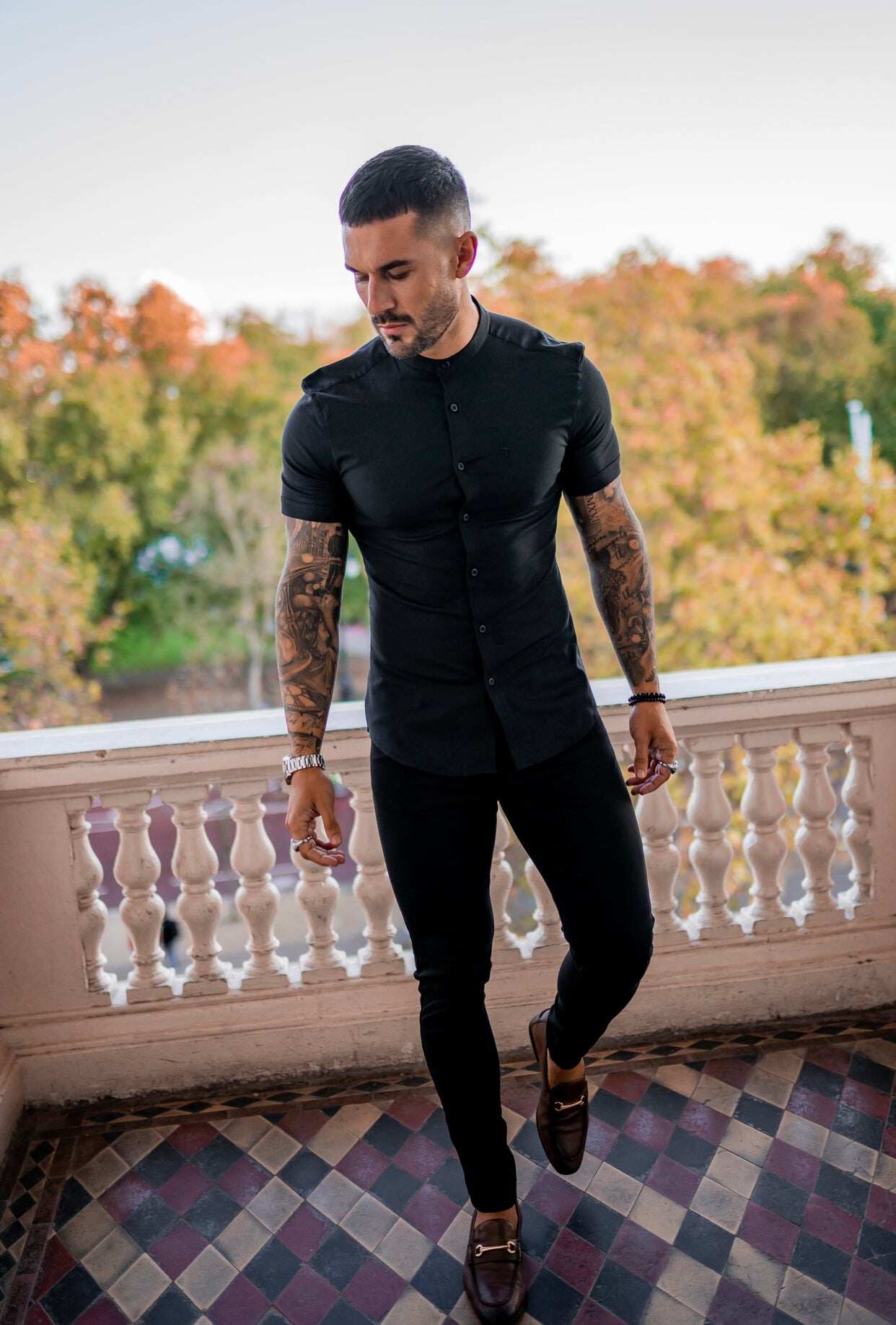 Slim Stretch Black Sateen Trousers - FSH405