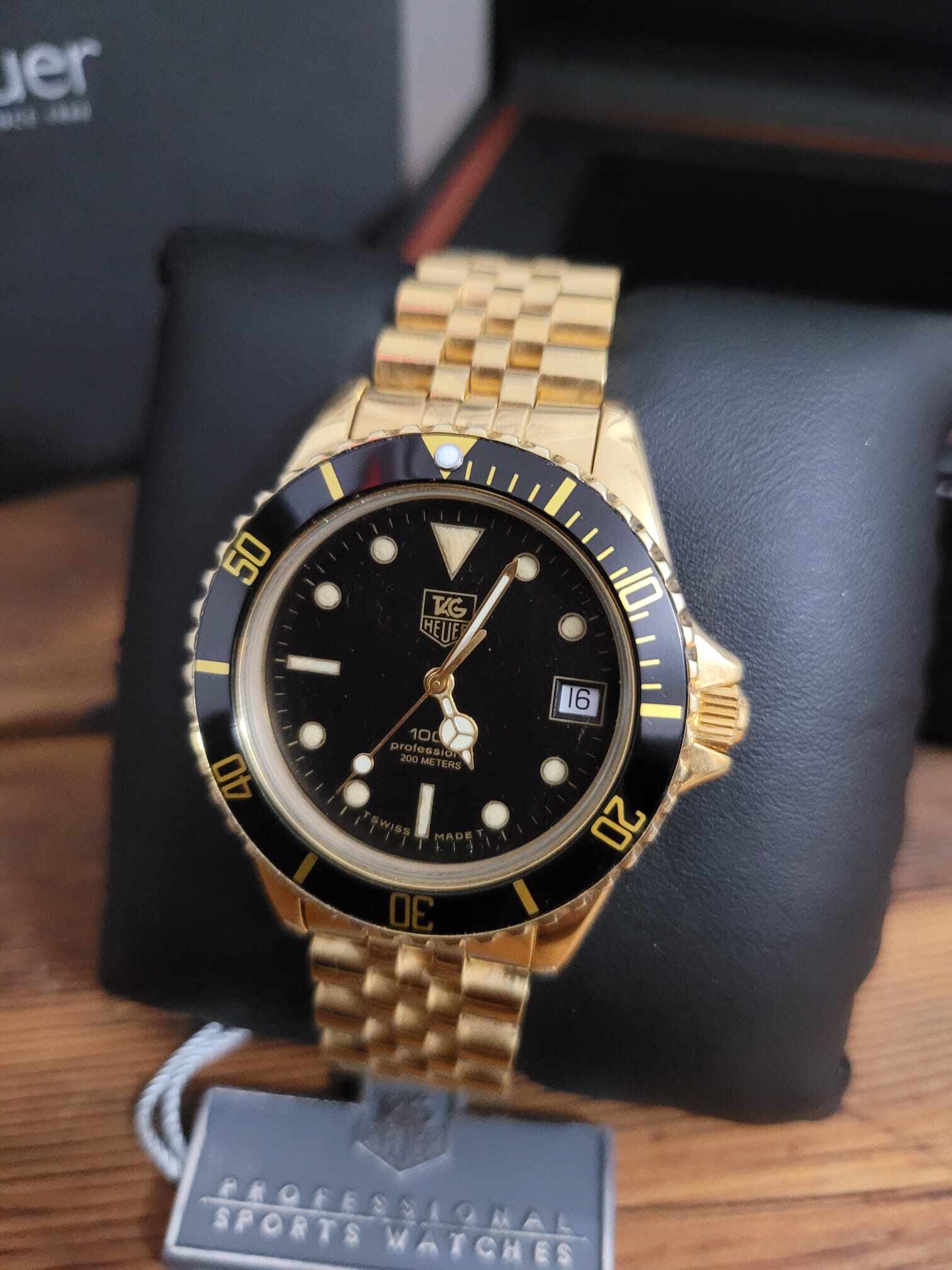 Promoção de Junho! Edição especial relógio TAG Heuer Professional 1000 24k banhado a ouro de 24 quilates