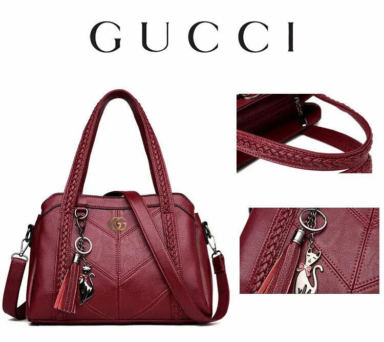 Torba GUCCI Fashion wykonana ze skóry bydlęcej, trójwarstwowa o dużej pojemności, świetny stosunek ceny do jakości!