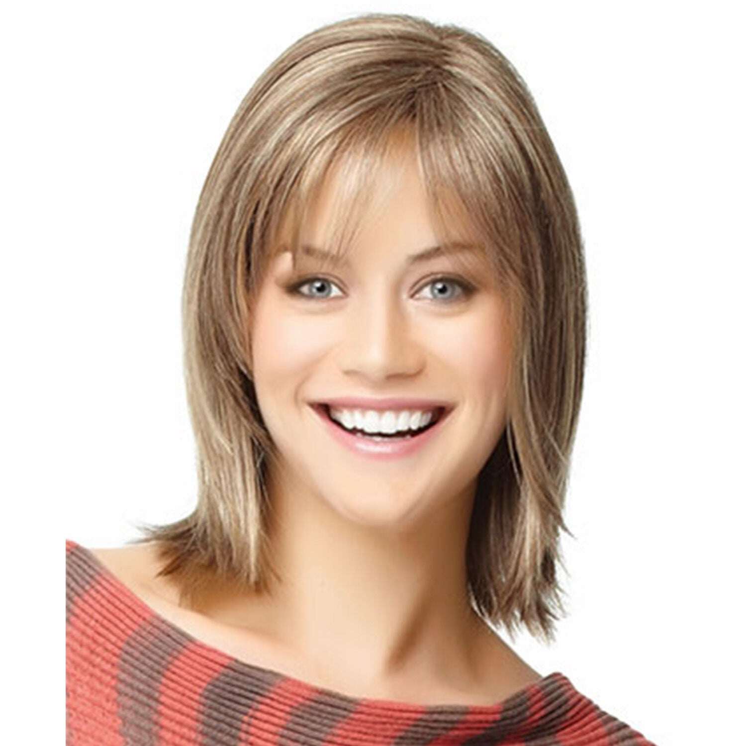 💁Short brown hair with oblique bangs