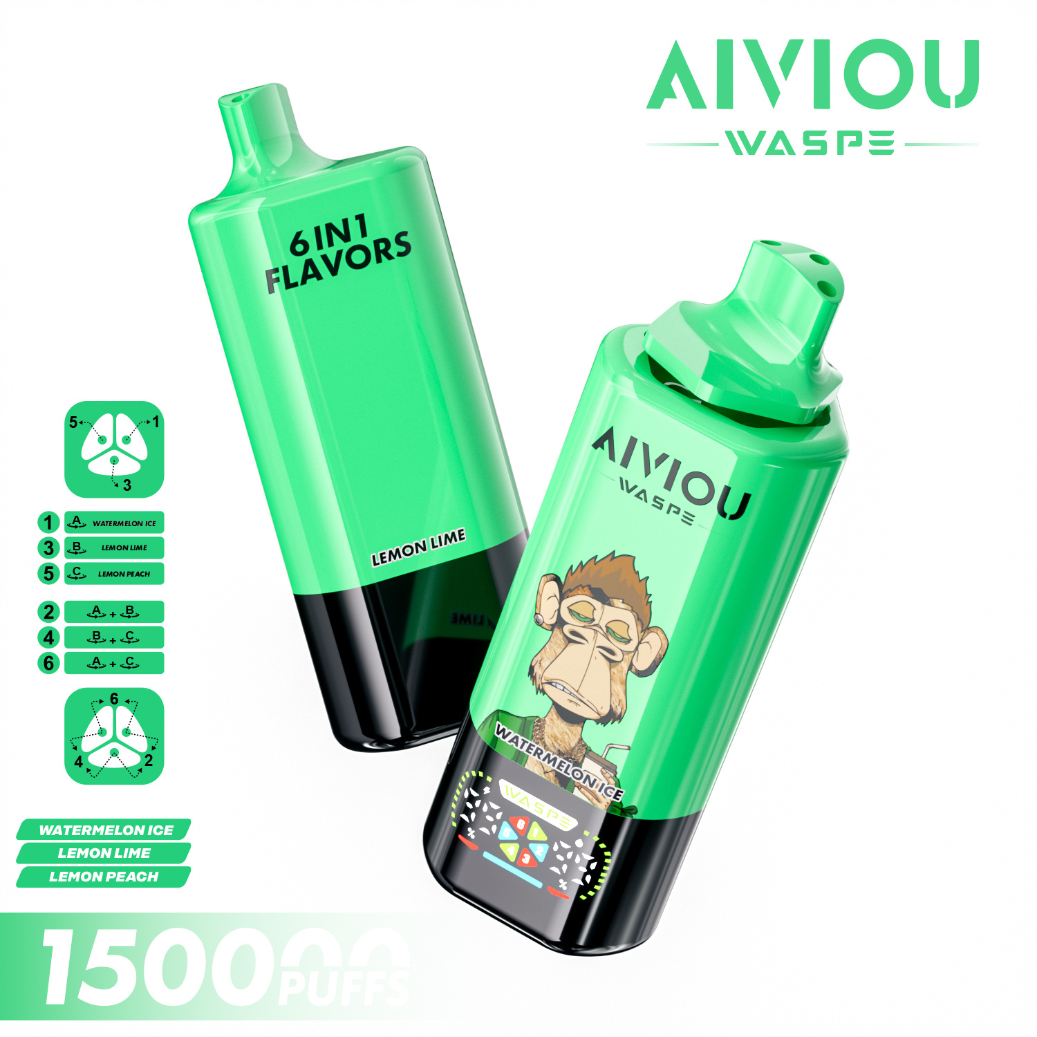 WASPE Aiviou 6 in 1 150K puffs（6 SMAKÓW W 1）