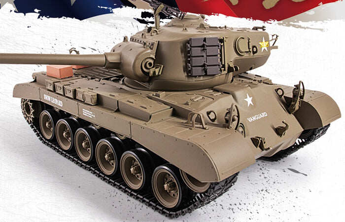 Tanque Heng Long M26 Pershing RC 3838 Tanque de Batalha Snow Leopard do Exército dos EUA