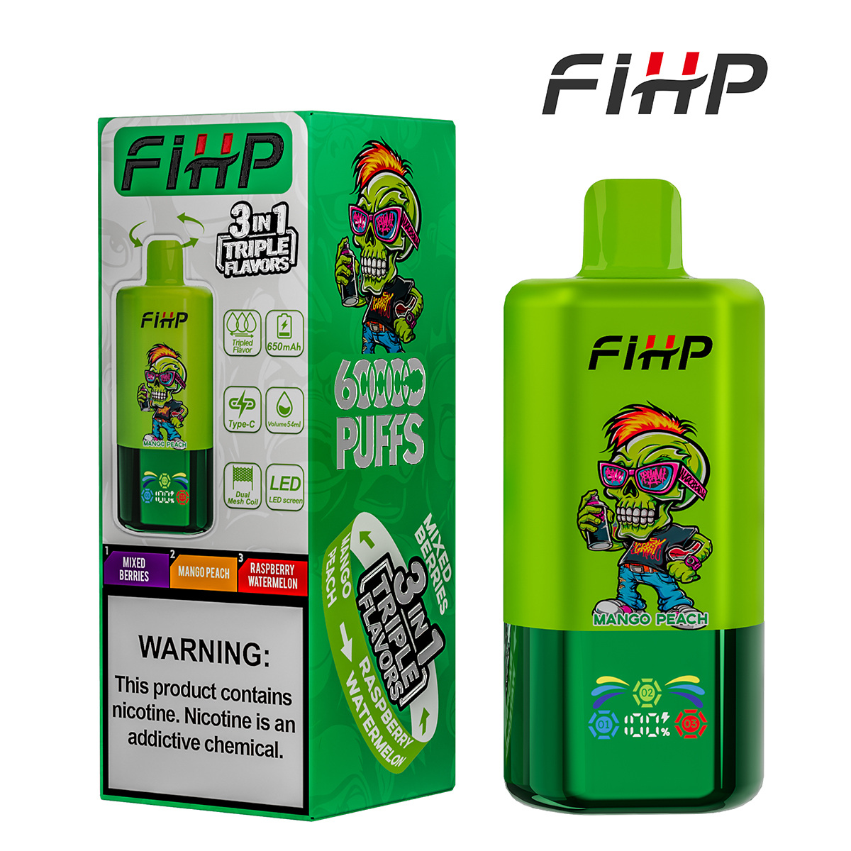 FIHP Vape o potrójnym smaku (60 000 zaciągnięć)