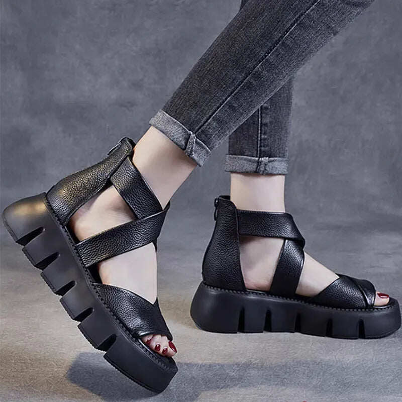 2023 verão novas sandálias retrô de cor sólida