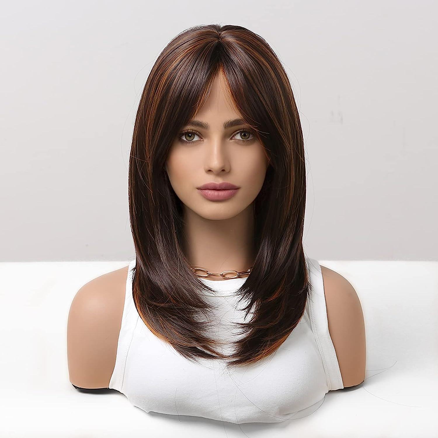 Synthetic Long Wigs  Hair with Bangs for Daily Use