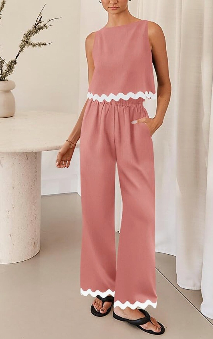 2024 primavera e verão feminino algodão e linho casual conjunto de 2 peças sem mangas colete curto topo solto