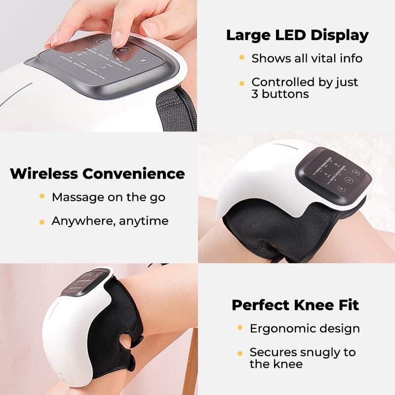 Massageador infravermelho de joelho ThermaPro ™, alívio avançado da dor, terapia térmica, intensidade ajustável para recuperação e relaxamento