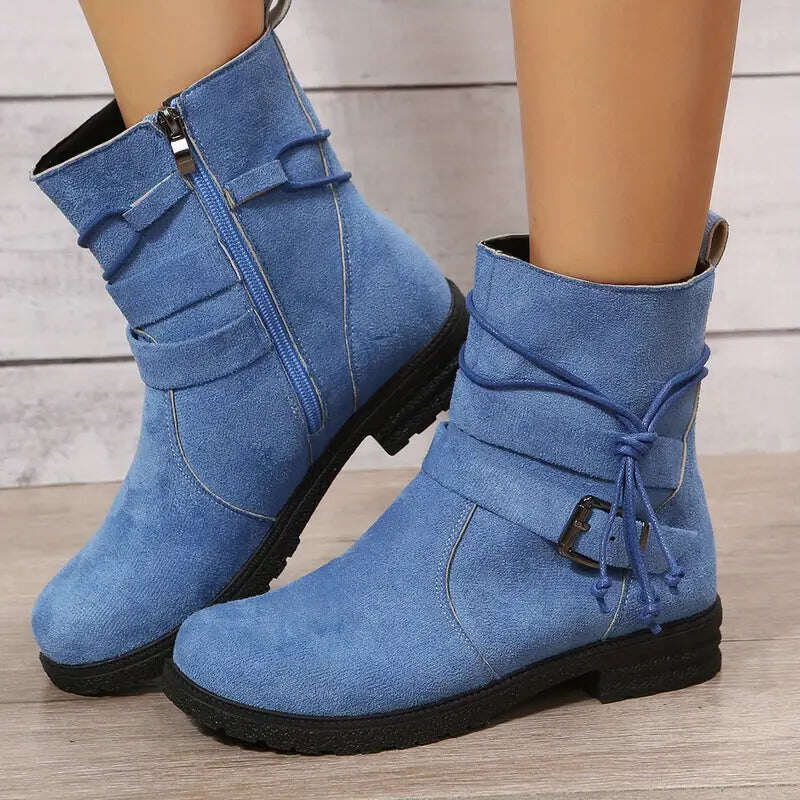 Sapatos femininos com tira decorativa e fivela
