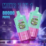 BOOD MIXR 80000 80K Puffs Vapes Raspberry Watermelon & Mango Peach & Strawberry Kiwi