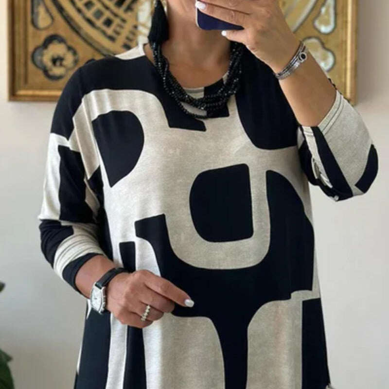 ✨Vestido feminino de manga comprida com estampa