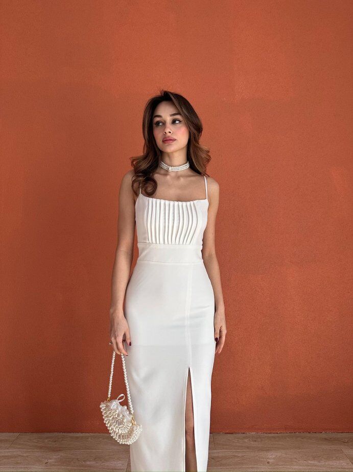 Vestido feminino slim sexy com fenda
