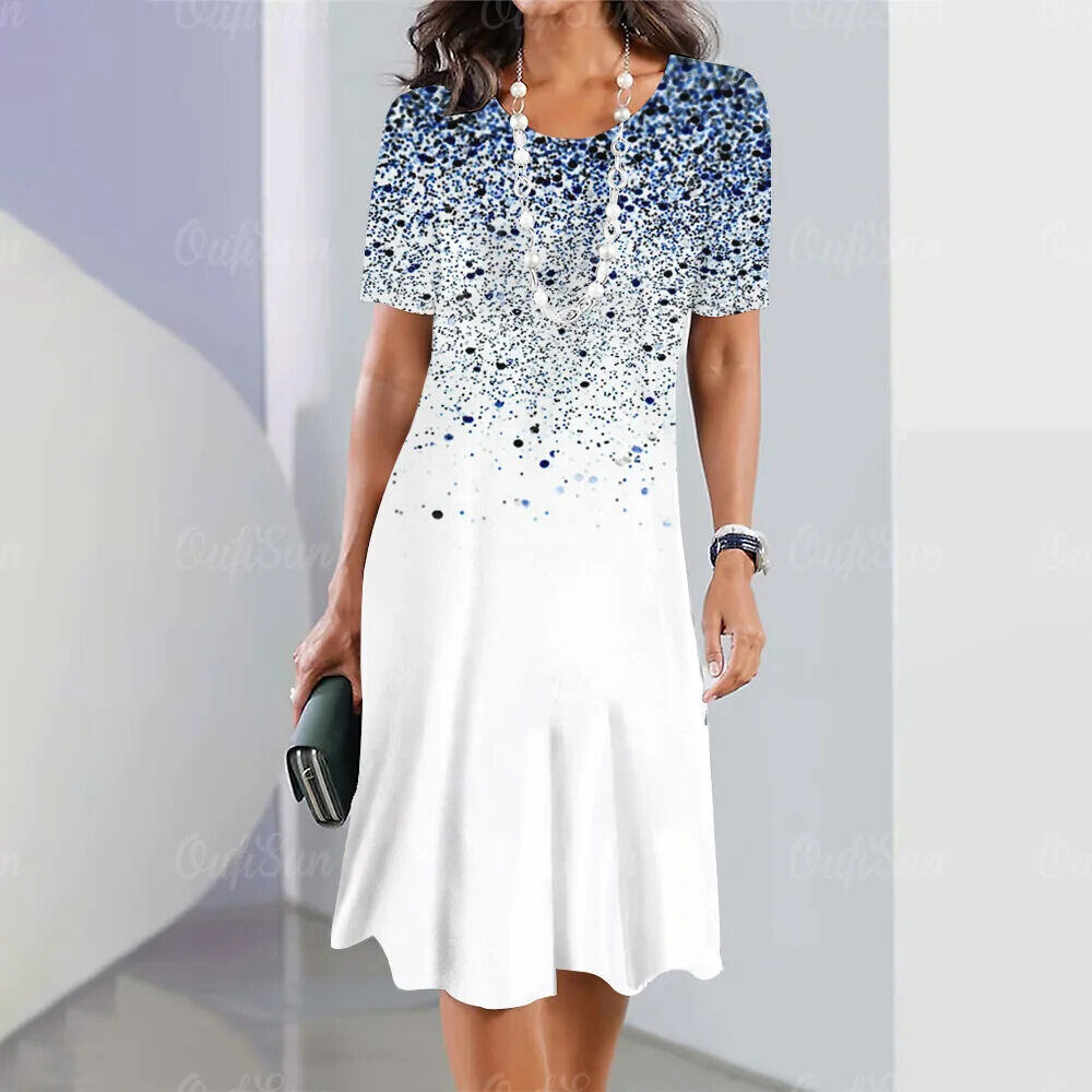 🔥  🔥 【S-5XL】Vestido retrô elegante com gola redonda