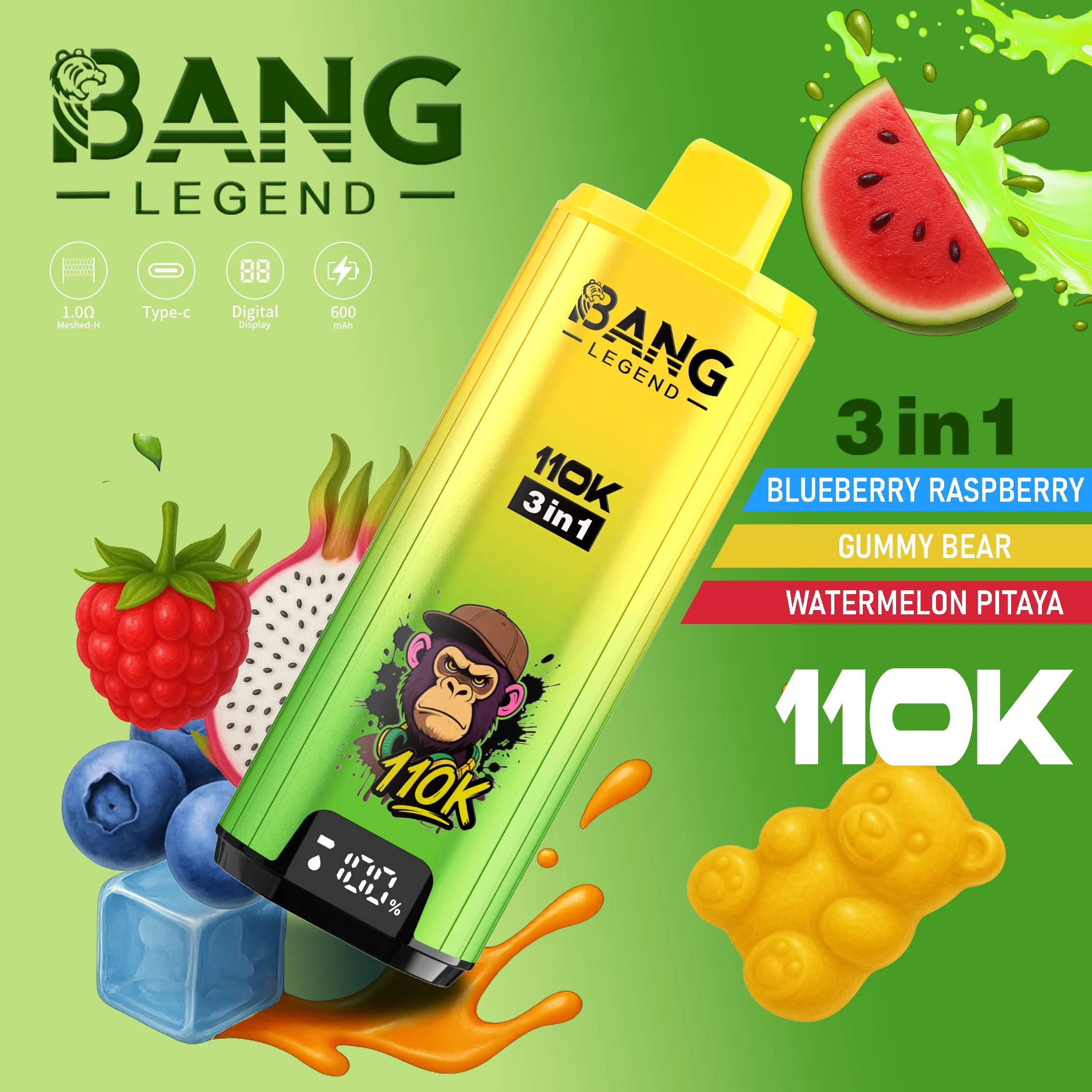 Bang Legend 110K Puffs Eldobható Vape – 12 íz | 3 az 1-ben íz-