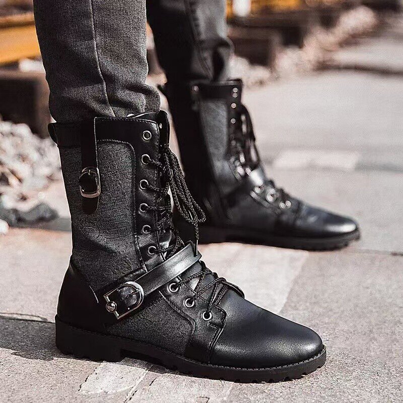 Bota de couro clássicas para homem