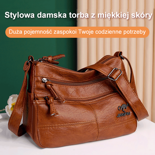 Stylowa torba na ramię z miękkiej skóry