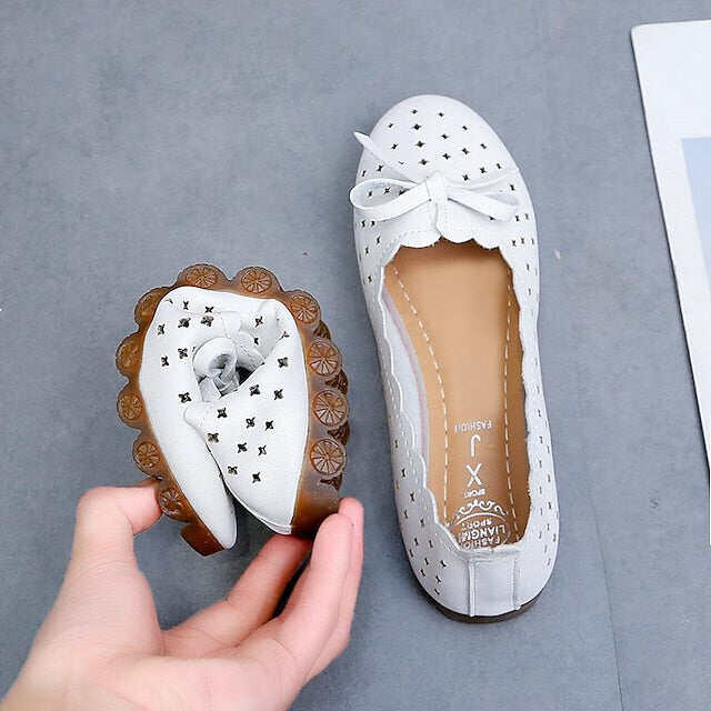 Feminino confortável casual casual cor sólida verão arco apartamentos