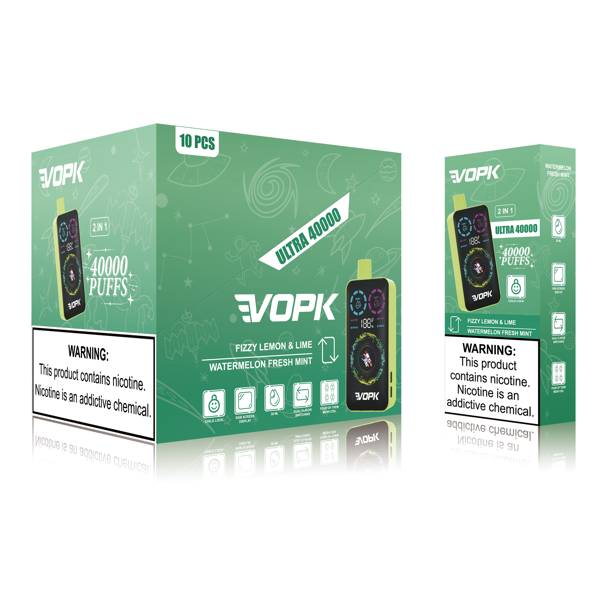 VOPK ULTRA 40000 Puffs Double Taste Jednorazowe Vape - Zaawansowane funkcje dla maksymalnej przyjemności 10 szt.