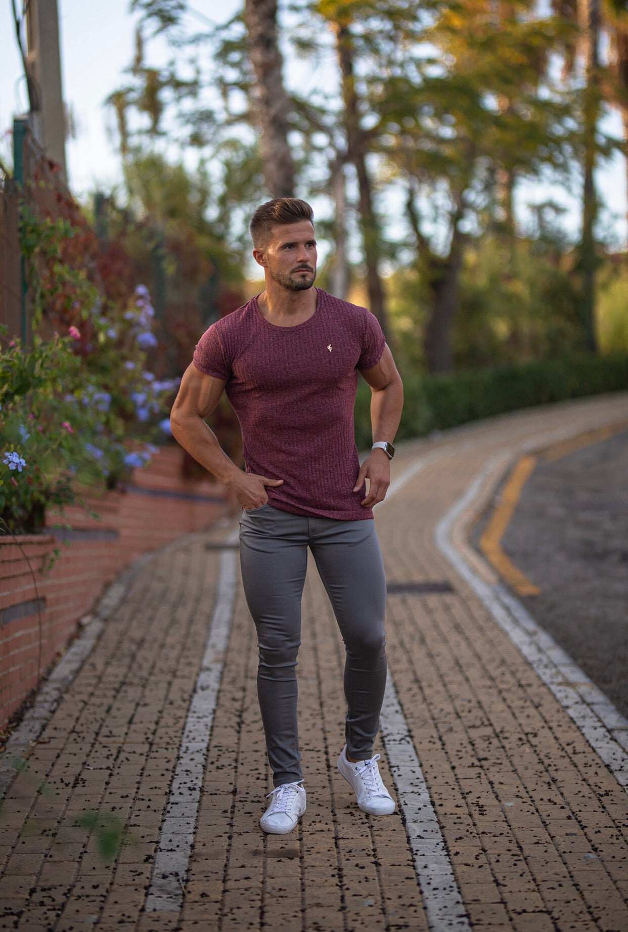 Slim Stretch Slate Grey Sateen Trousers - FSH521