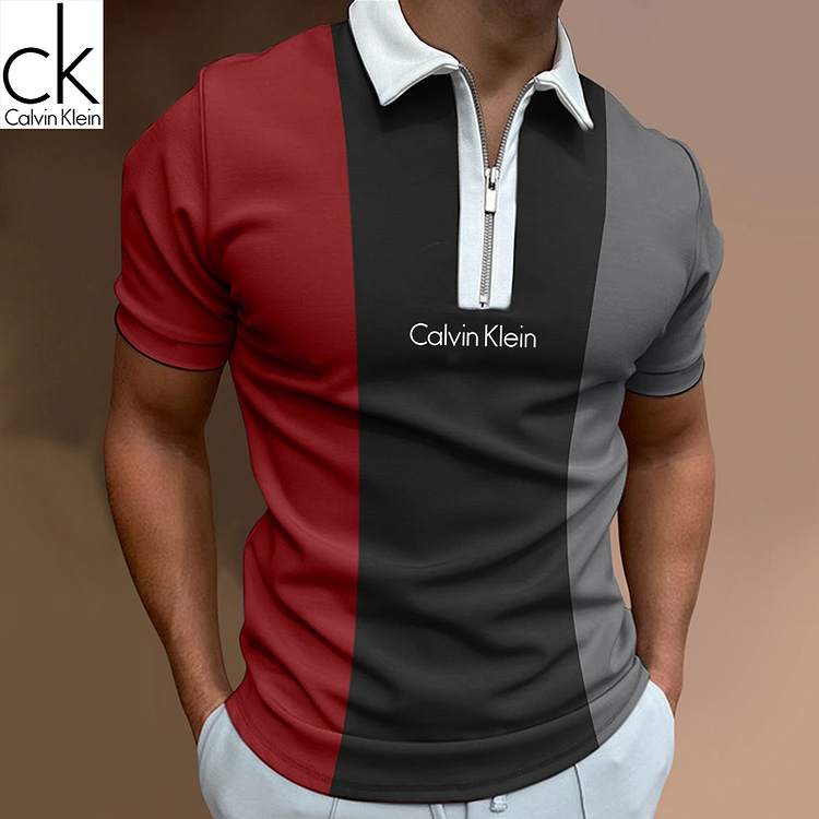 Calvin Klein ® Kontrastowa kolorowa swobodna koszulka polo , 2 sztuki