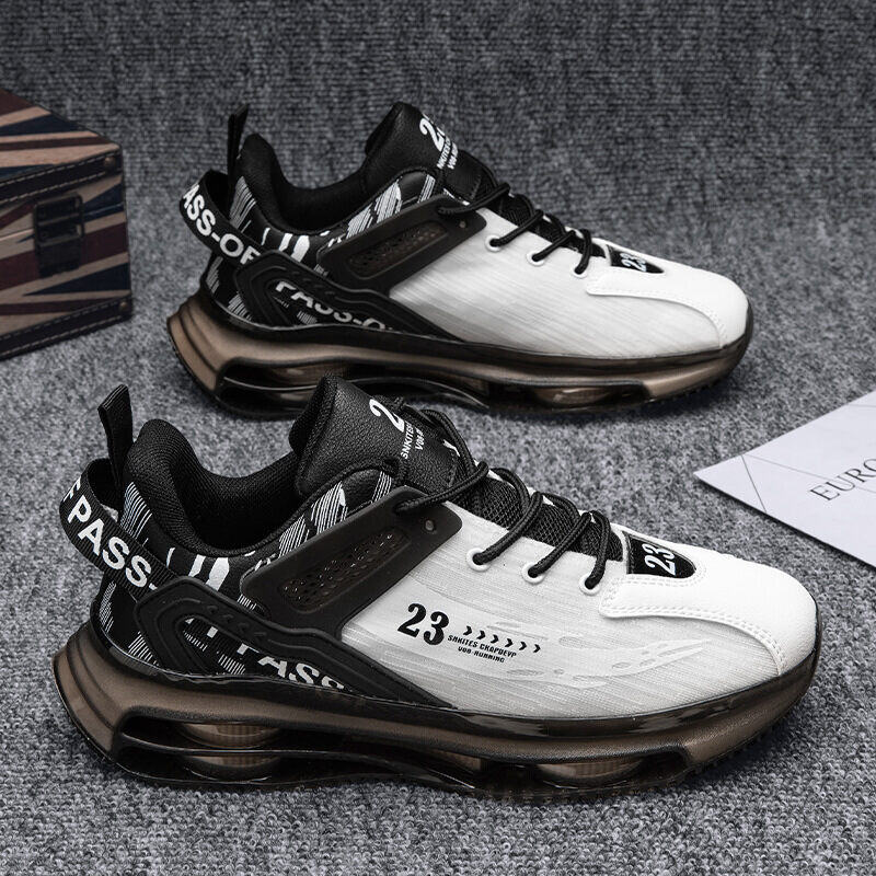 Sapatos de almofada de ar de verão de malha de escama de peixe, sapatos masculinos elegantes, sapatos esportivos casuais