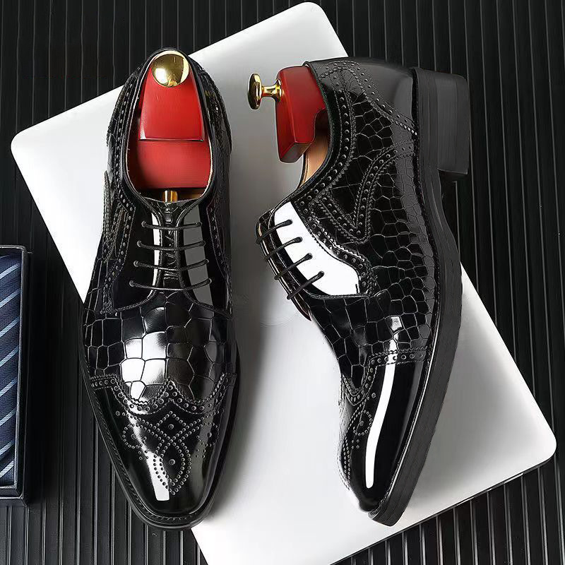 brogue dombornyomott oxford cipő férfi bőrcipő