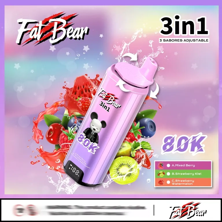 AIVONO AIM FAT BEAR 80000 PUFFS VAPES Kiwi passion fruit + love 66 + mango ice
