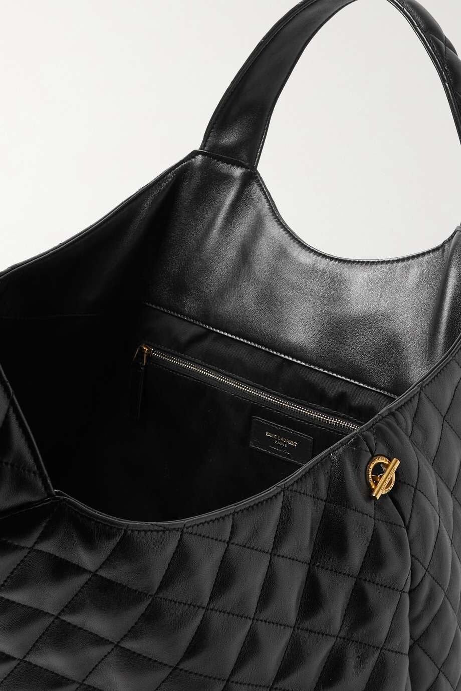SAINT LAURENT Icare duża pikowana skórzana torba ze zdobieniami
