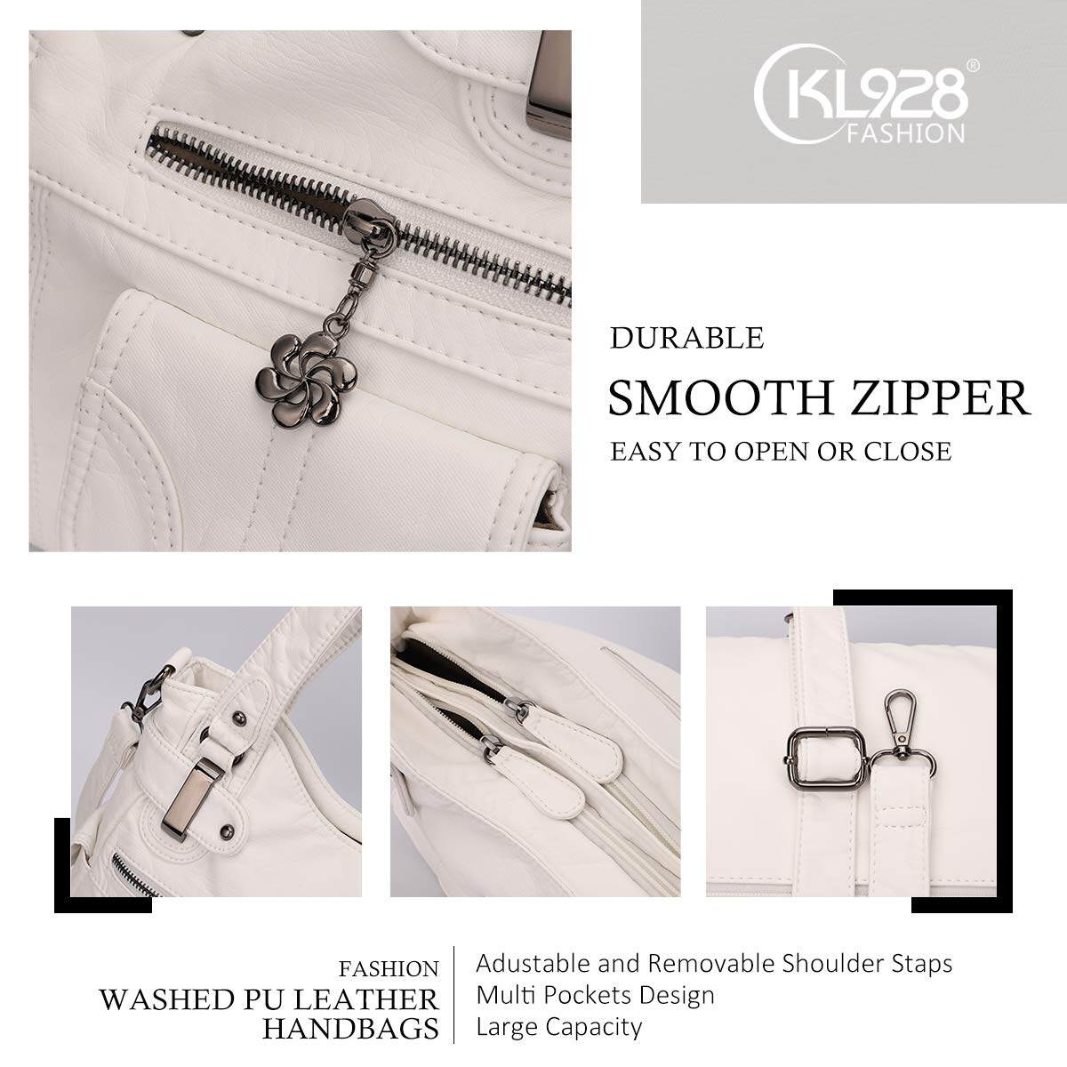 Bolsa de couro premium com muitos bolsos