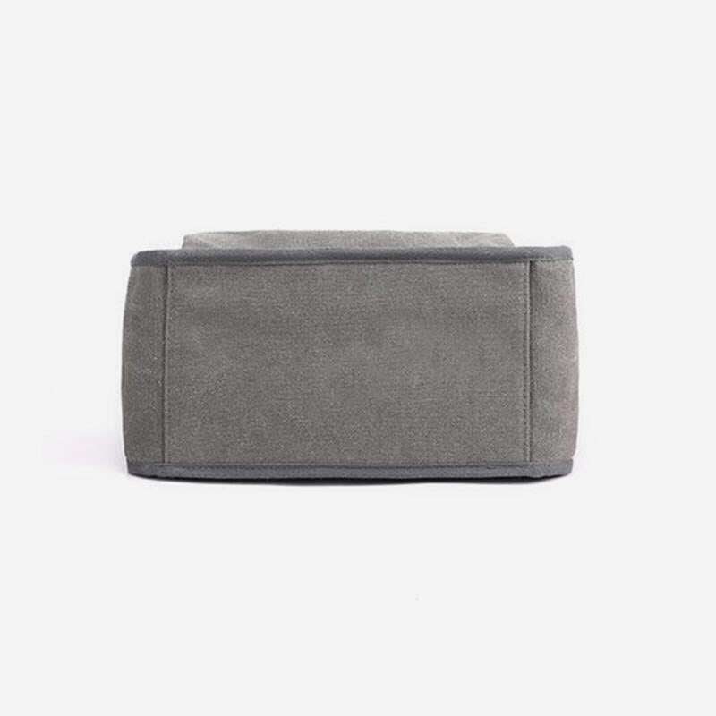 Bolsa feminina média com três compartimentos Bolsa de ombro espaçosa em lona