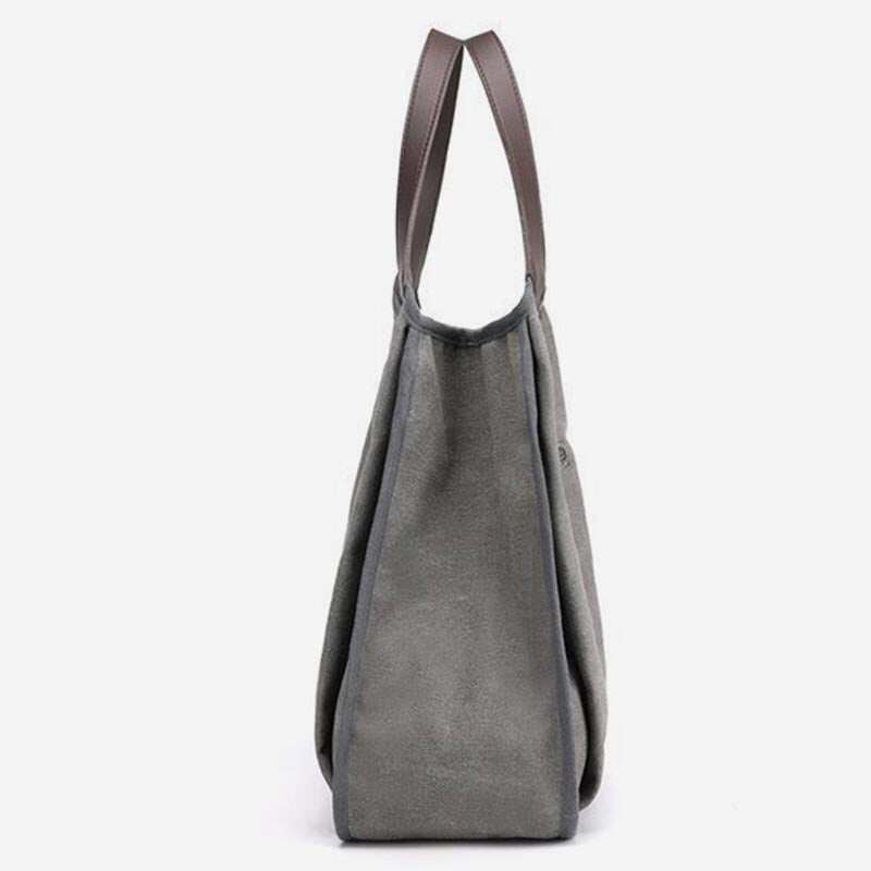 Bolsa feminina média com três compartimentos Bolsa de ombro espaçosa em lona
