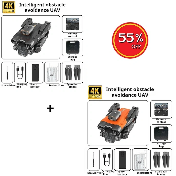 🎄Promoção especial de Natal🎄Drone de câmera 4K adequado para adultos HS175D Controle remoto Quadcopter de retorno automático Siga-me Motor sem escova Círculo Pontos de passagem de vôo Altitude Hold Modo sem cabeça 28 minutos de tempo de vôo!!