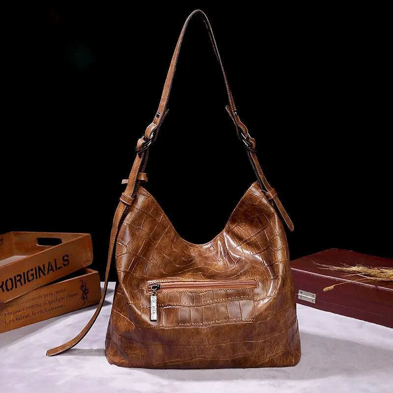 Bolsa feminina de um ombro com capacidade para ombros em estilo vintage