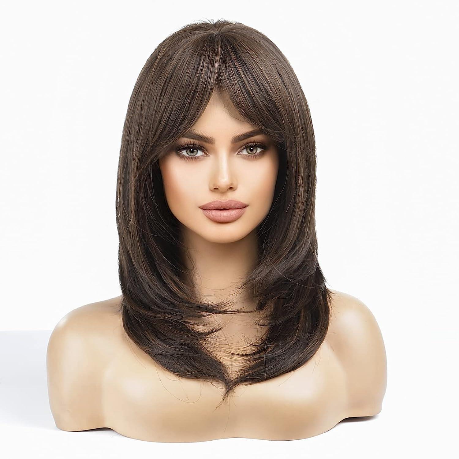 Synthetic Long Wigs  Hair with Bangs for Daily Use