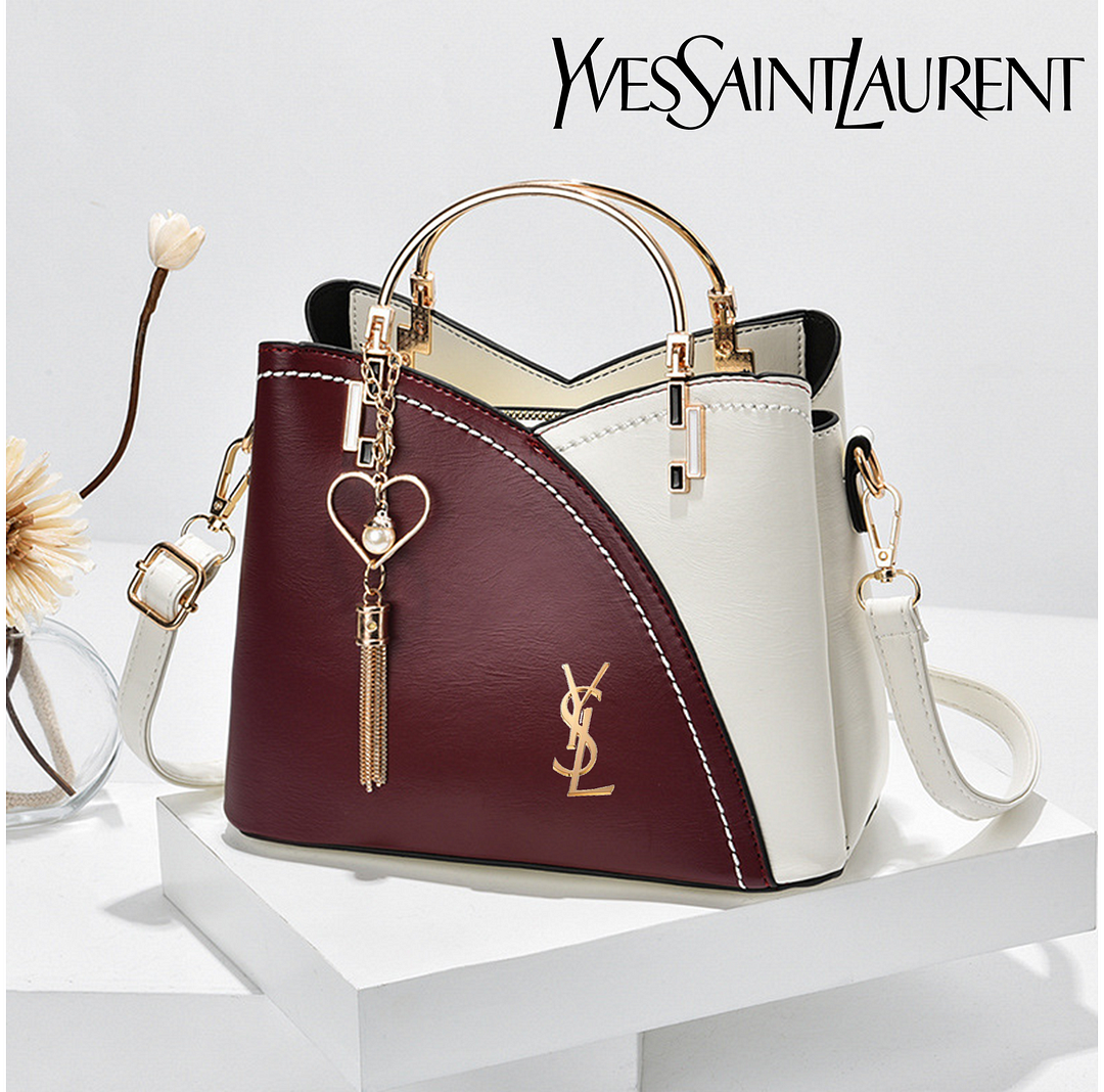 YSL® Modna torba na ramię o dużej pojemności w kontrastowym kolorze