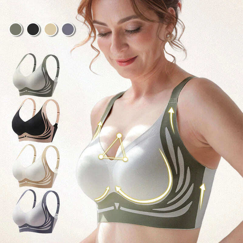 💕Sutiã push-up sem fio com levantamento e anti-gotas