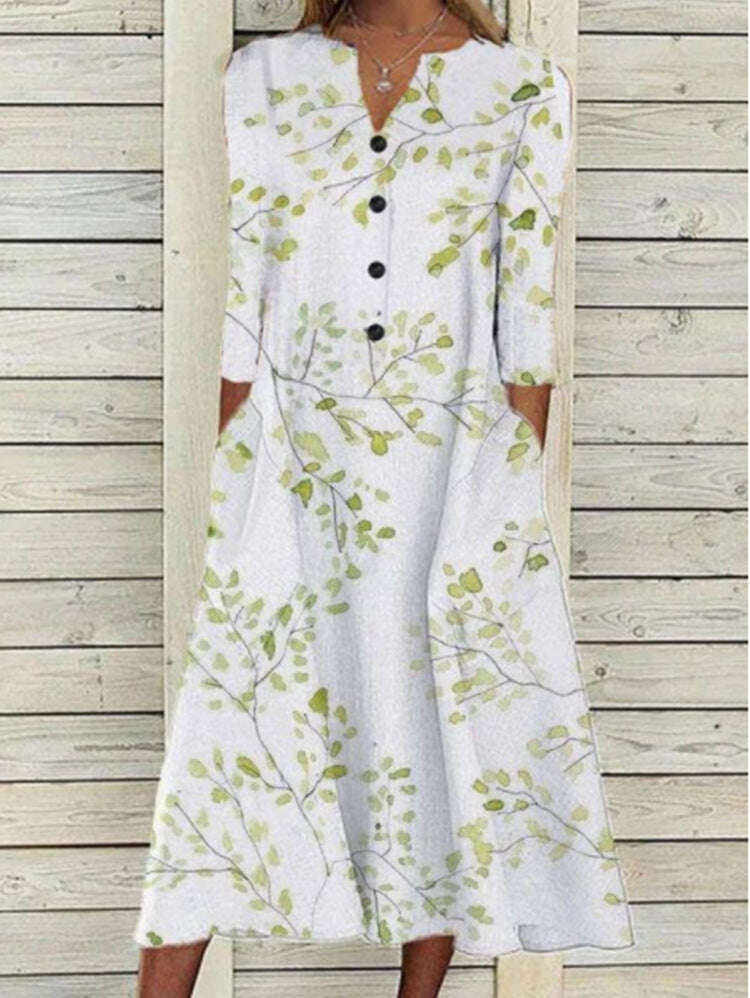 Letní volné šaty s výstřihem do V