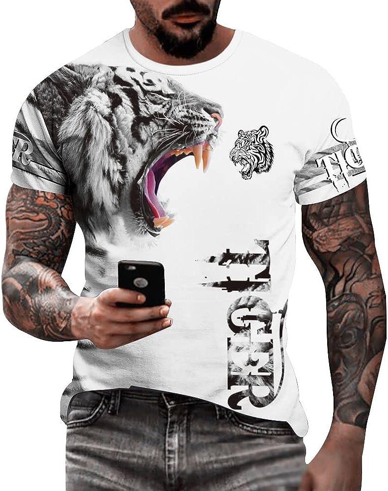 Men's 3D Print Skull T-Shirt 3D Creative Print Short Sleeve T-Shirt Casual Round Neck Novelty Street Fashion Tees Shirt