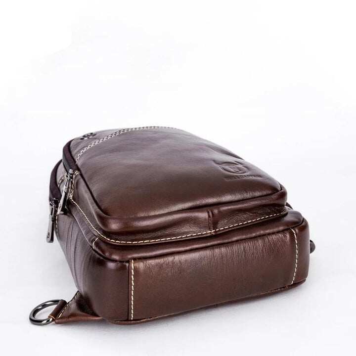 Męska torba na ramię z prawdziwej skóry Travel Sling Chest Bag