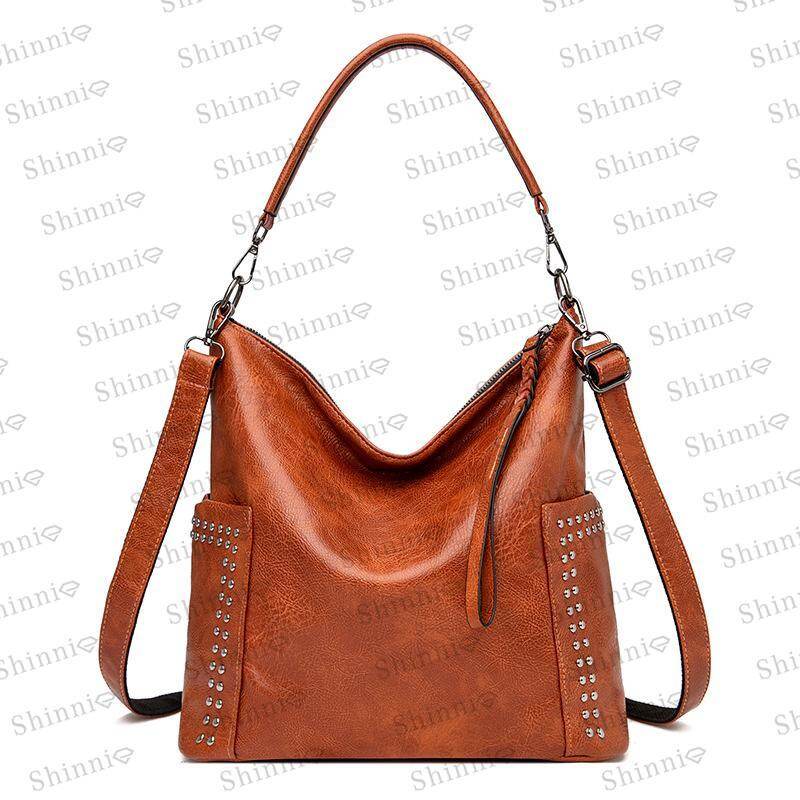 Moda simples rebite bolsa feminina bolsa de ombro