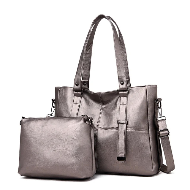 BOLSA FEMININA ESPAÇOSA FEITA DE COURO ECOLÓGICO MACIO + MOCHILA DE PRESENTE!