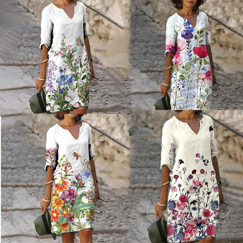 【S-5XL】Ležerna haljina s modnim printom