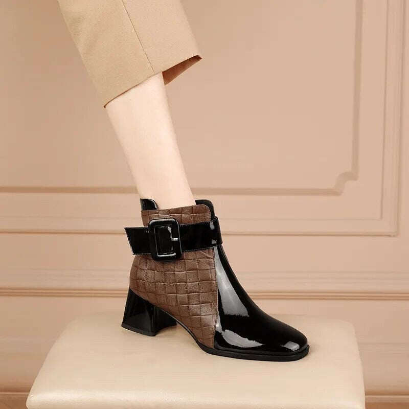 🔥🔥【35-40】✨👢2025 outono e inverno novos sapatos de couro femininos artesanais de alta qualidade