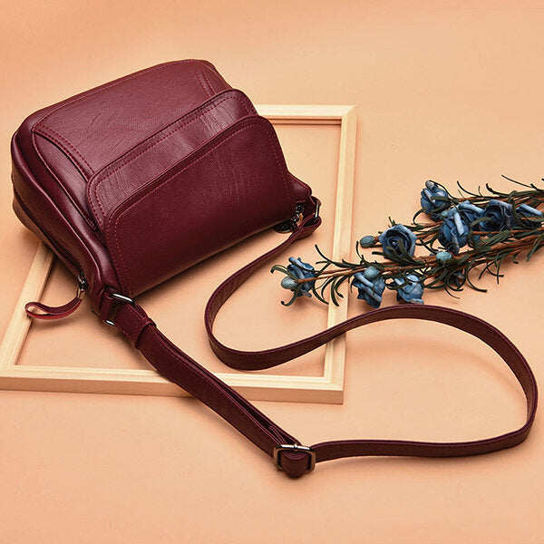 Bolsa de ombro sólida feminina Bolsa de ombro casual com vários slots