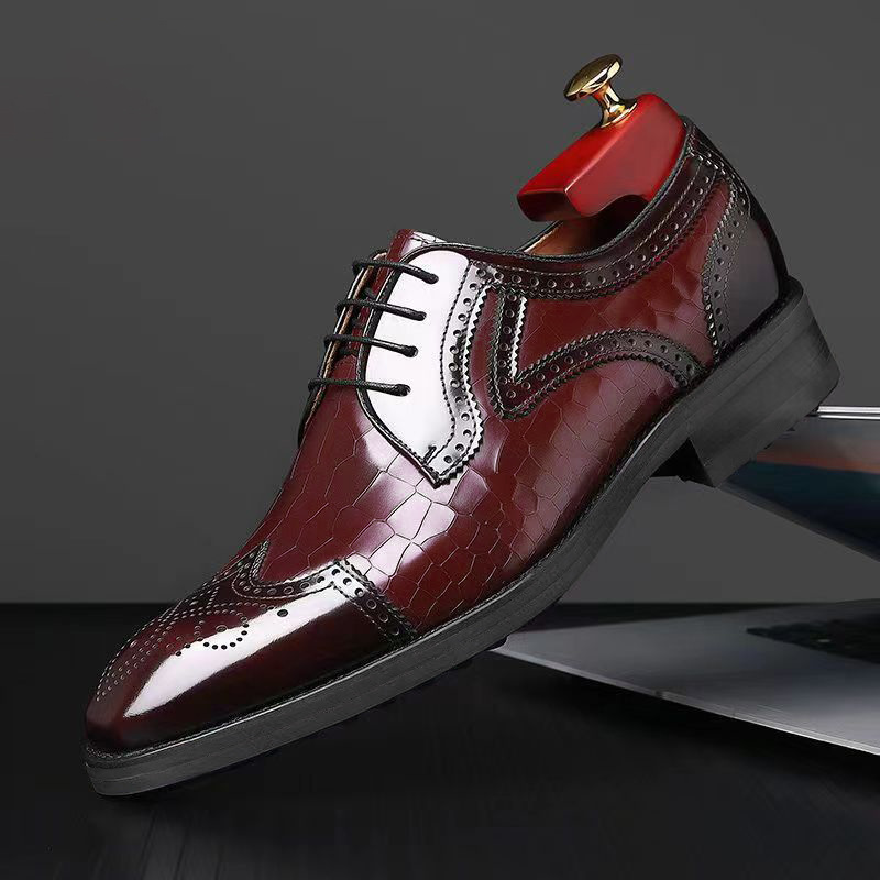 brogue dombornyomott oxford cipő férfi bőrcipő