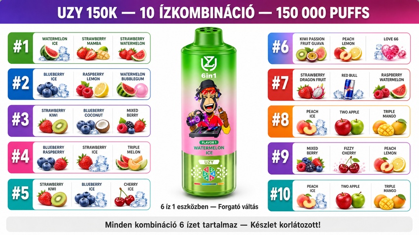 UZY 150K 10 sorozat 30 íz teljes ízválaszték