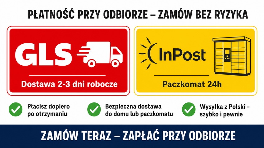Zamów teraz zapłać przy odbiorze GLS InPost VOPVOP 150K