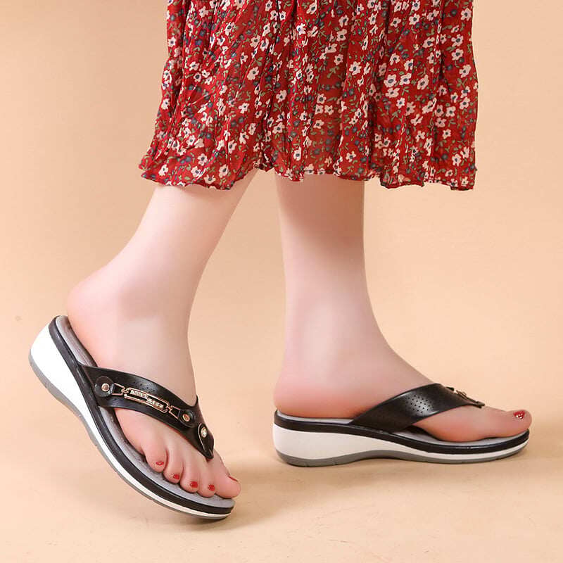 ⏰Last Day Promotion 49% OFF -Women's Arch Support Soft Cushion Flip Flops Thong Sandals Slippers