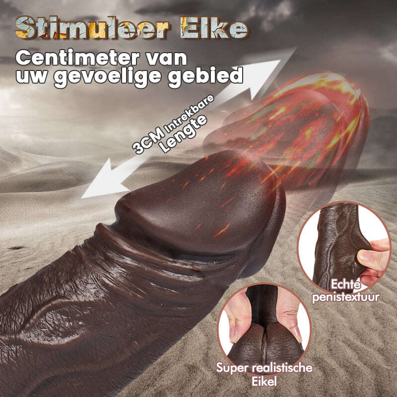 Big Black Dildo realista 3 em 1 controle remoto 18 cm