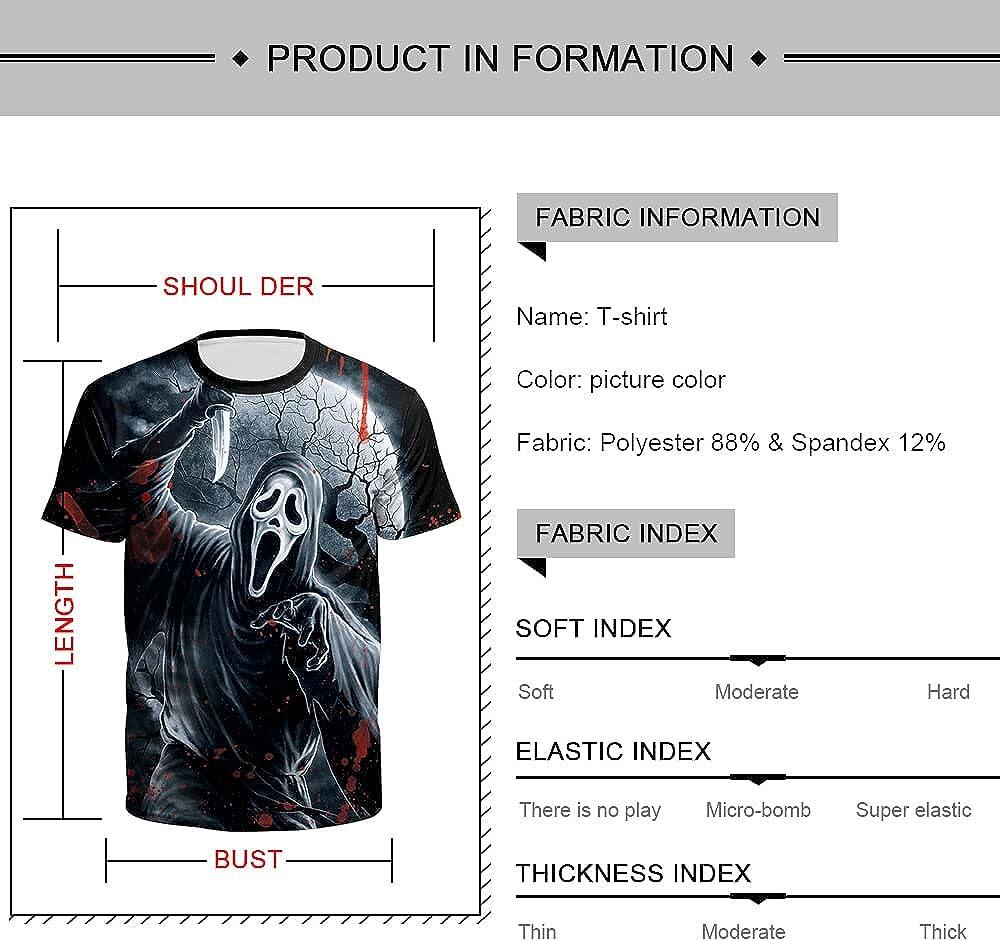 Men's 3D Print Skull T-Shirt 3D Creative Print Short Sleeve T-Shirt Casual Round Neck Novelty Street Fashion Tees Shirt