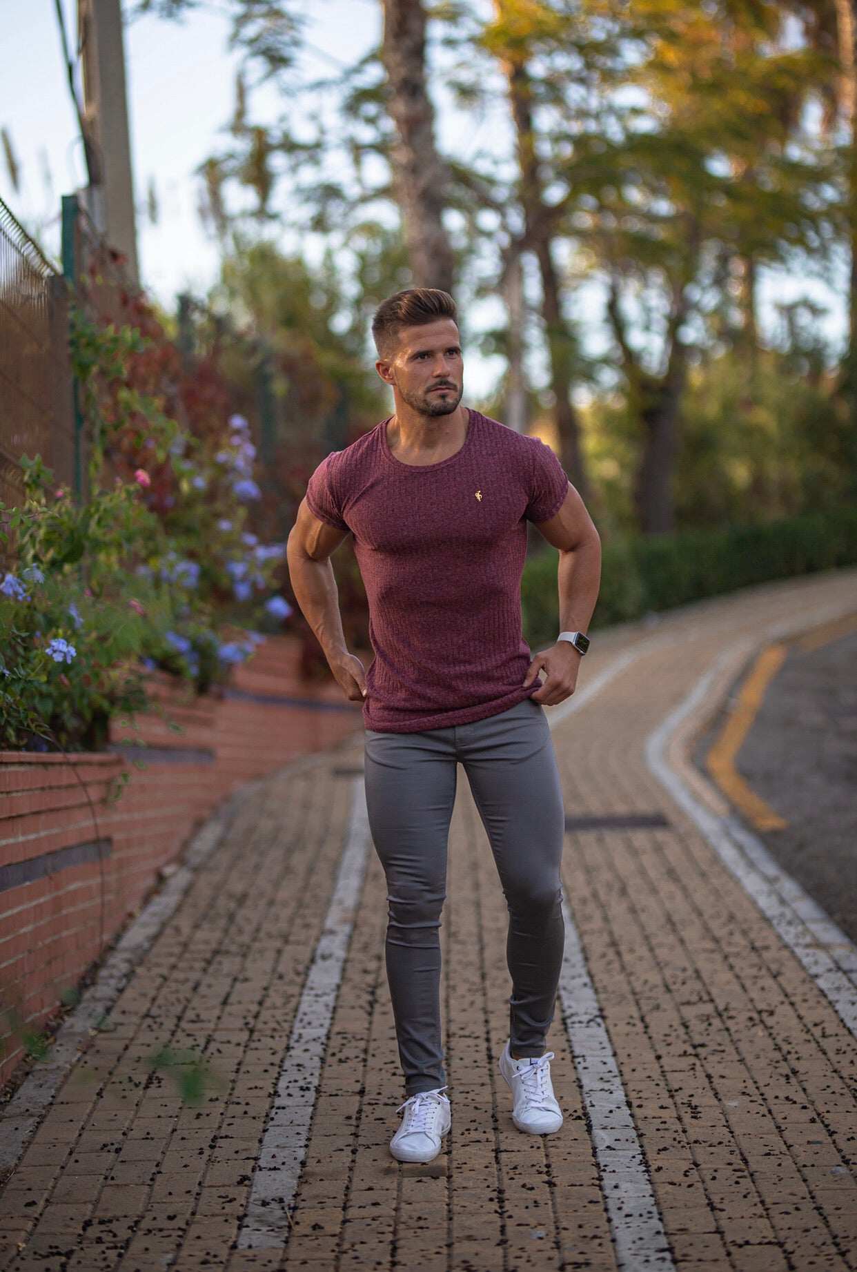 Slim Stretch Slate Grey Sateen Trousers - FSH521